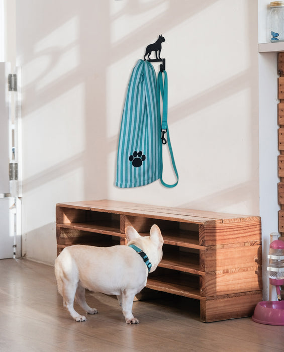 Boston Terrier Leash and Collar Wall Hook