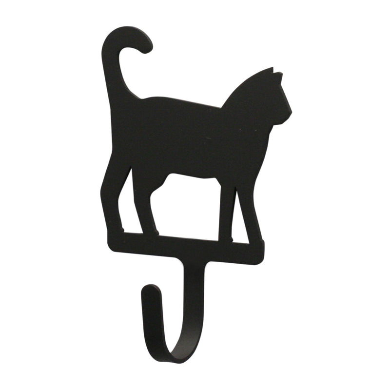 Cat Magnetic Hook - Secure and Stylish | Compact Design in black metal with a silhouette of a cat, ideal for home or office storage decor.