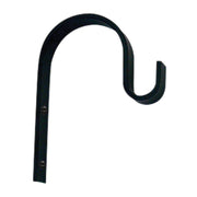 Mini wall hook in black metal with curved design, ideal for compact home organization. Small wall hook measures 1/2" W x 3 3/8" H.
