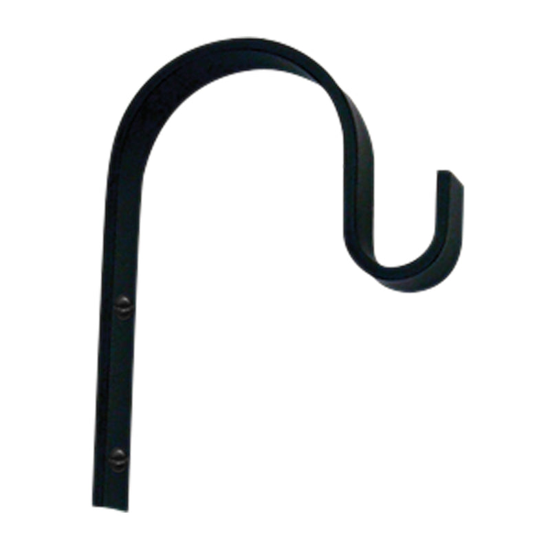 Mini wall hook in black metal with curved design, ideal for compact home organization. Small wall hook measures 1/2" W x 3 3/8" H.