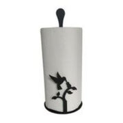 Stylish Hummingbird Paper Towel Stand featuring a decorative black bird and tree design, perfect for modern kitchen countertops.