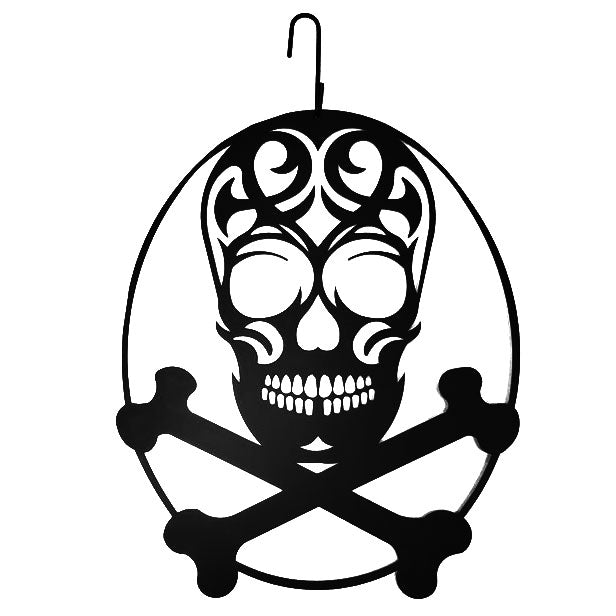 Skull with Cross Bones Decorative Hanging Silhouette