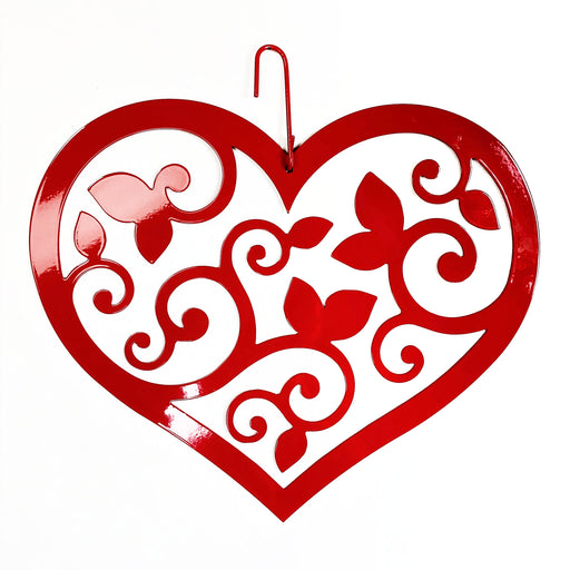 Heart Scrolled RED Decorative Hanging Silhouette