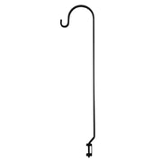Lawn Hook Deck Mount 41" black metal plant hanger with square mounting bracket and screws, ideal for decks and railings in home gardens.