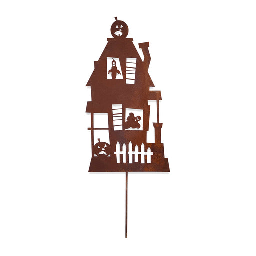Haunted House Rusted Garden Stake