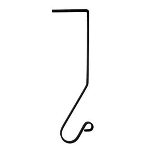 Sleek black 11 In mantel hook with curled end, designed for secure stocking hanging. Perfect for seasonal home decor and easy installation.