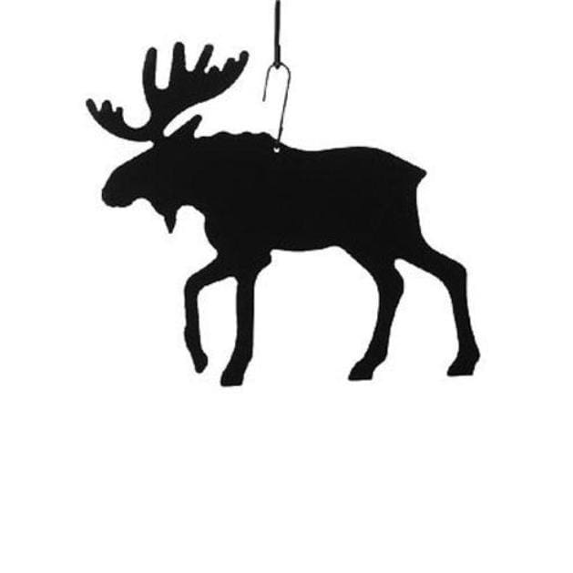 Black Moose Hanging Silhouette Decor with top hook, perfect for enhancing home or garden with wildlife-inspired charm.