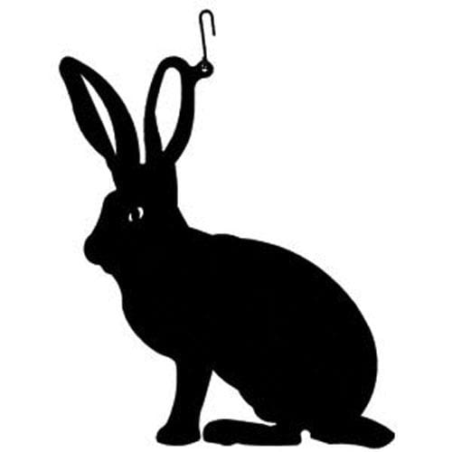 Black Rabbit Hanging Silhouette for wall decor, features a sleek cutout design with hanging hook, perfect for indoor or outdoor use.