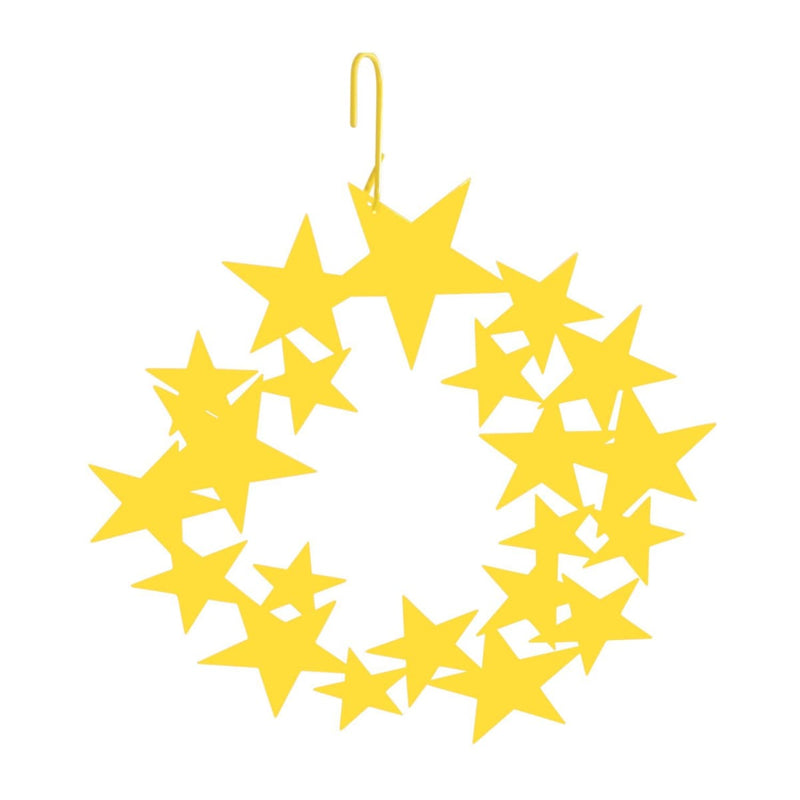 Star Wreath Decorative Hanging Silhouette Yellow Color
