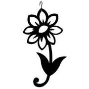 Shasta Daisy Hanging Silhouette - Elegant Decor featuring a stylized daisy flower with curved stem, perfect for garden or patio wall accents.