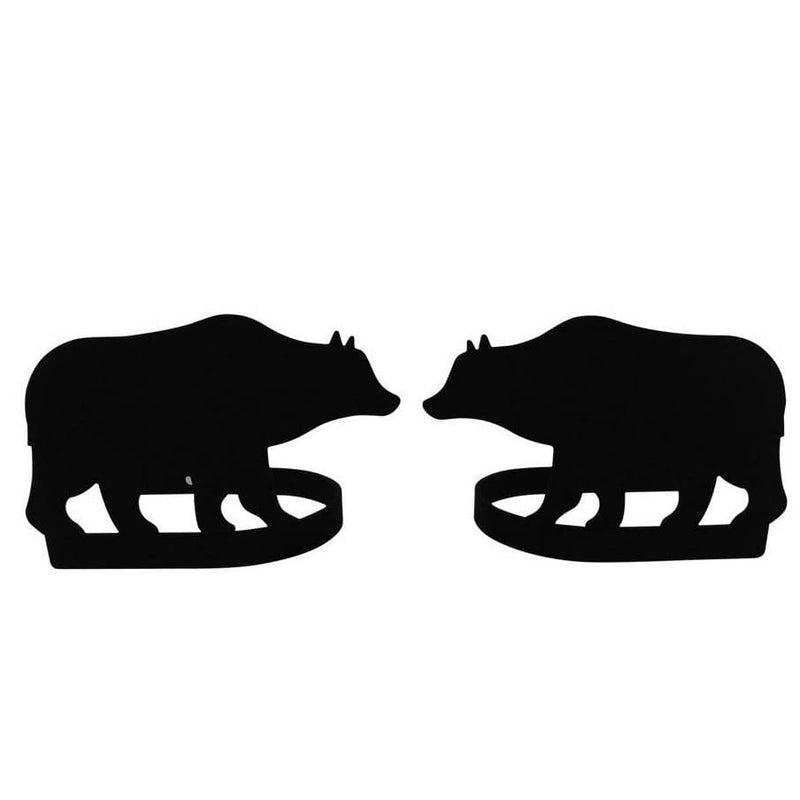 Pair of Bear Curtain Tie Backs featuring black bear silhouettes, perfect for adding a nature-inspired touch to curtain holdbacks and tassels.