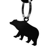 Stylish Black Bear Keychain in matte black, compact 2x2.5 inch design perfect for key rings or fashion accessories.