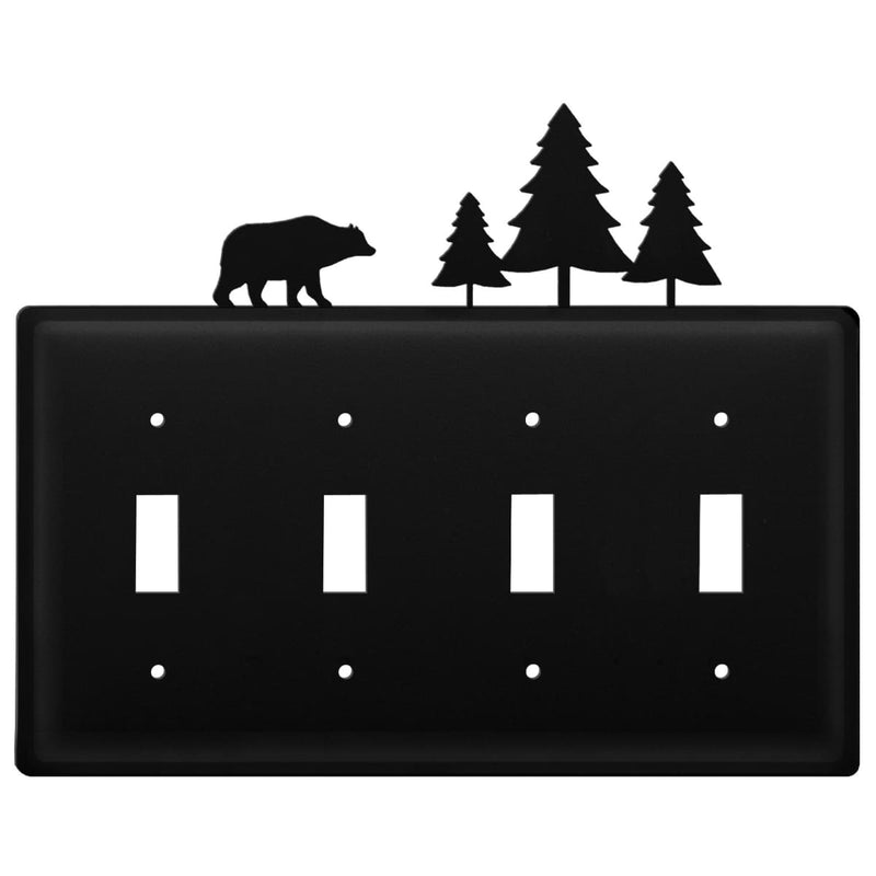 Quad Bear Pine Quadruple Switch Cover