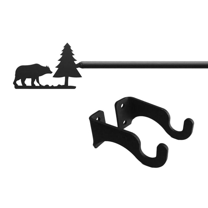Bear Pine Curtain Rod SM (Hardware is INCLUDED)