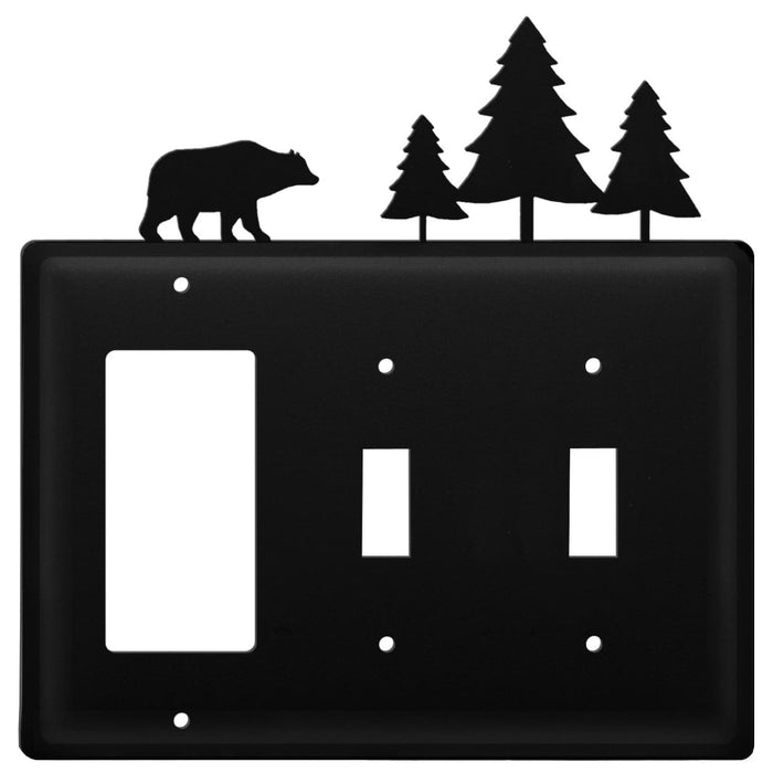 Triple Bear & Pine Trees Single GFI and Double Switch Cover CUSTOM Product