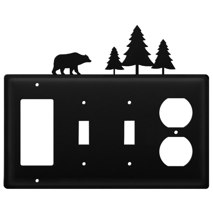 Quad Bear & Pine Trees Single GFI Double Switch and Single Outlet Cover CUSTOM Product