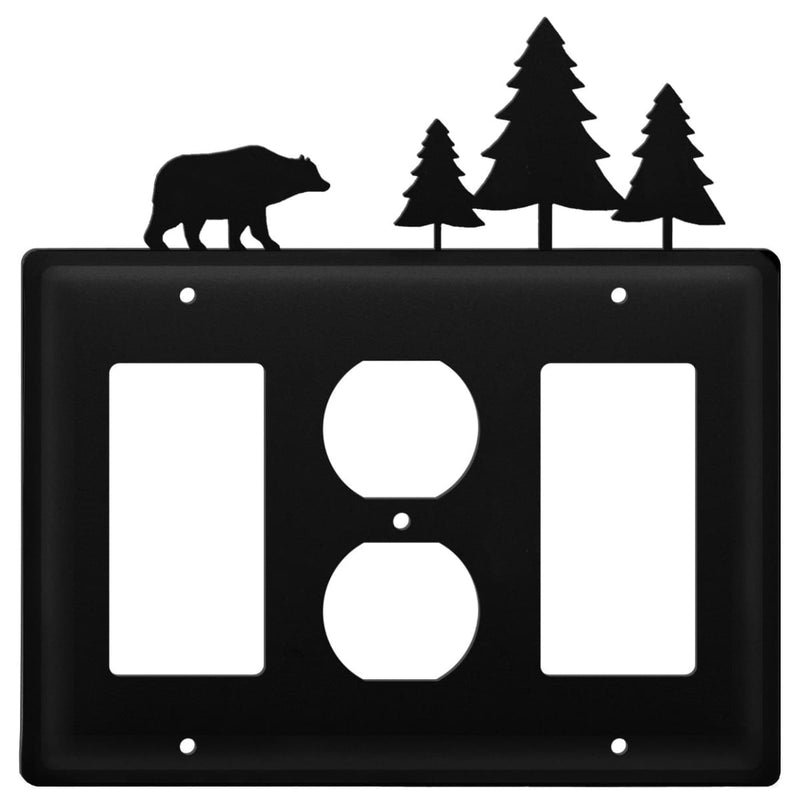 Triple Bear & Pine Trees Single GFI Outlet and GFI Cover CUSTOM Product