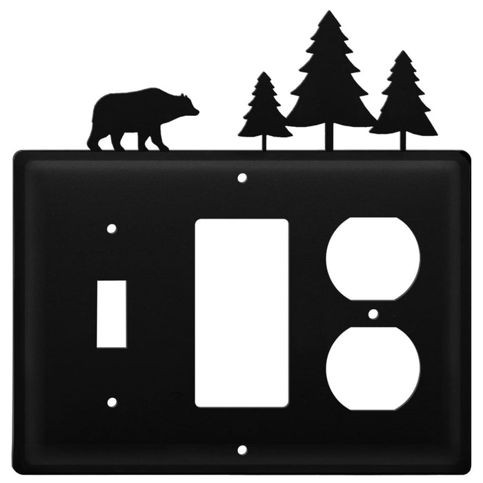 Triple Bear & Pine Trees Single Switch GFI and Outlet Cover CUSTOM Product