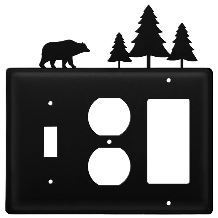 Triple Bear & Pine Trees Single Switch Outlet and GFI Cover CUSTOM Product