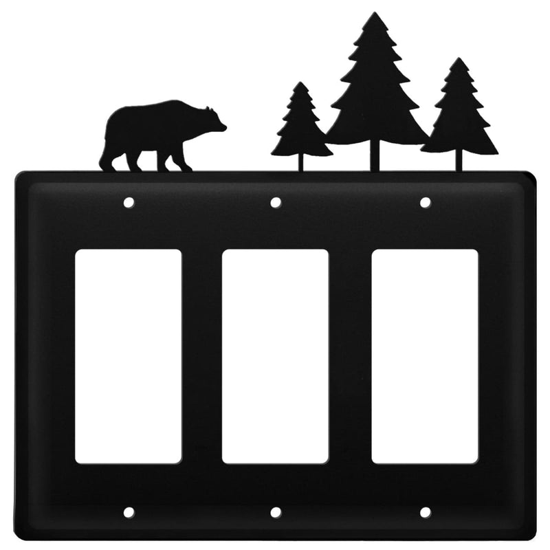 Triple Bear & Pine Trees Triple GFI Cover CUSTOM Product