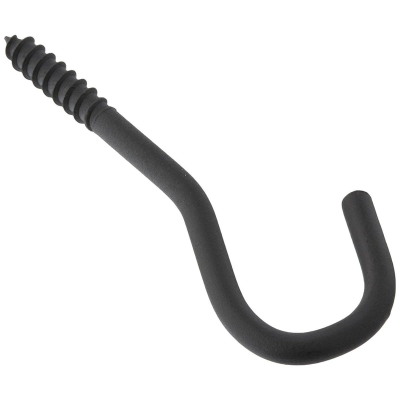 Ceiling Screw Hook Small in black metal finish, ideal for hanging candle holders or home decor items in Home & Garden settings.