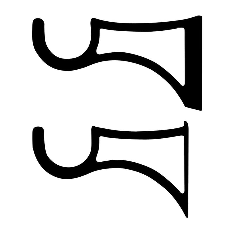 Pair of black curtain brackets designed for 1 inch rods, ideal for supporting window treatments in home decor setups.