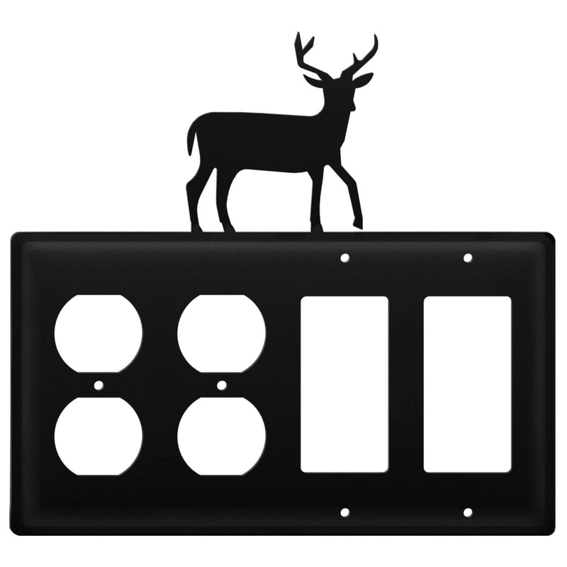 Quad Deer Double Outlet and Double GFI Cover CUSTOM Product