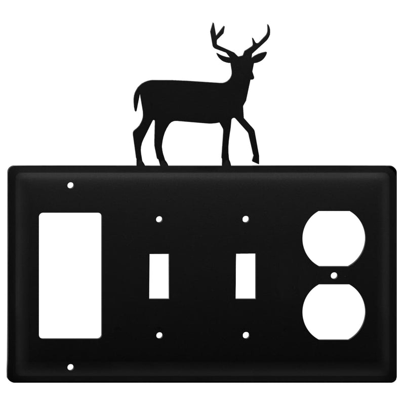 Quad Deer Single GFI Double Switch and Single Outlet Cover CUSTOM Product
