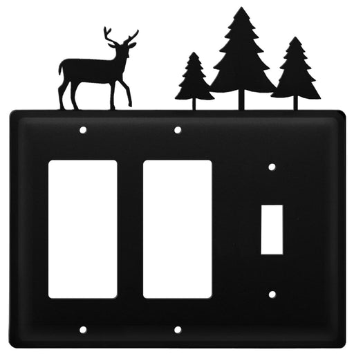 Triple Deer & Pine Trees Double GFI and Single Switch Cover CUSTOM Product