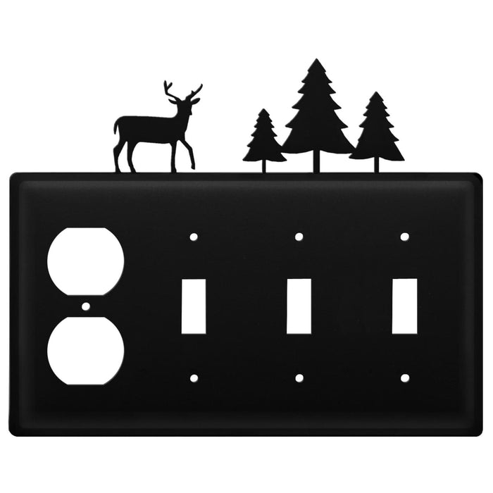 Quad Deer & Pine Trees Single Outlet and Triple Switch Cover CUSTOM Product