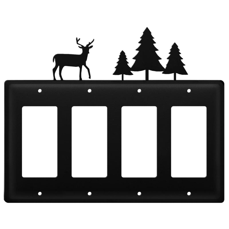 Quad Deer & Pine Trees Quad GFI Cover CUSTOM Product