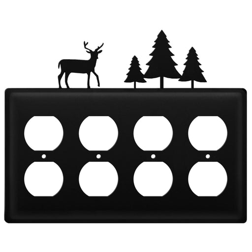 Quad Deer & Pine Trees Quad Outlet Cover CUSTOM Product