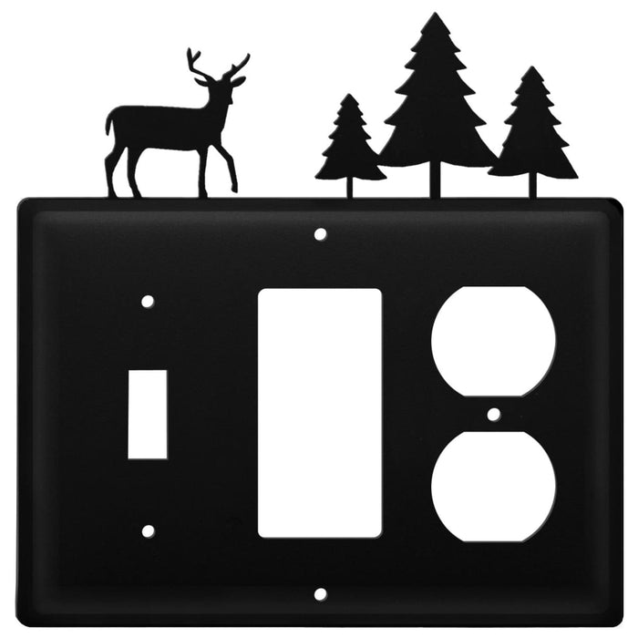 Triple Deer & Pine Trees Single Switch GFI and Outlet Cover CUSTOM Product