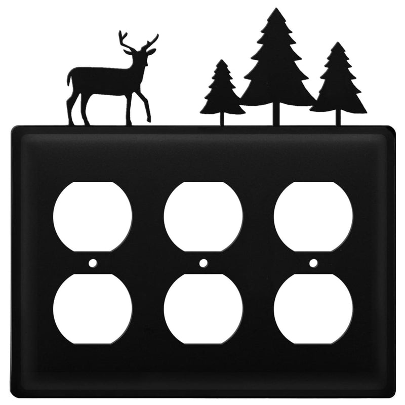 Triple Deer & Pine Trees Triple Outlet Cover CUSTOM Product