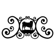 Decorative Dog Wall Decor Over Door Plaque with elegant black scroll accents and central dog silhouette, perfect for doorway charm.