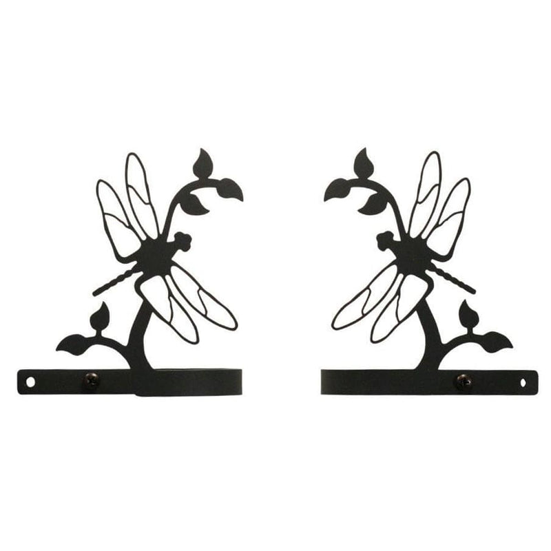 Pair of Dragonfly Curtain Tie Backs in black metal with symmetrical leaf and insect motif, perfect for enhancing home window decor.