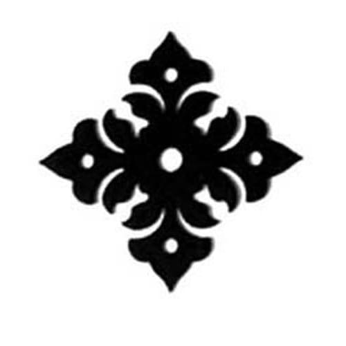 Diamond-shaped floral cabinet door design silhouette, perfect for adding decorative detail to cabinet knobs and handles.