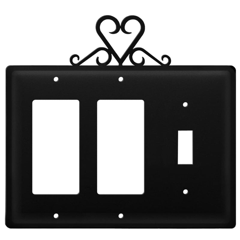 Triple Heart Double GFI and Single Switch Cover CUSTOM Product