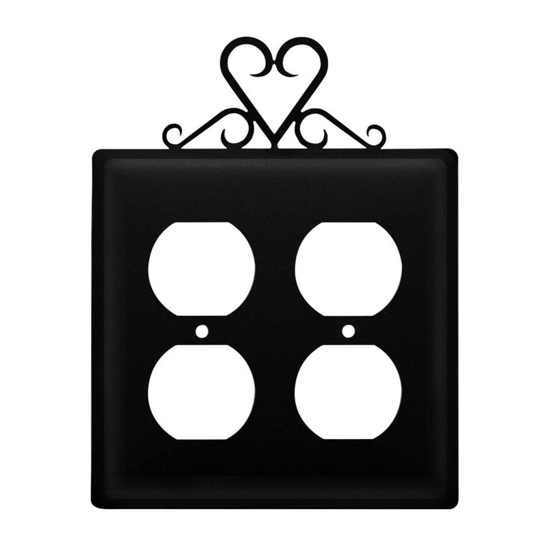 Double Heart Double Outlet Cover
