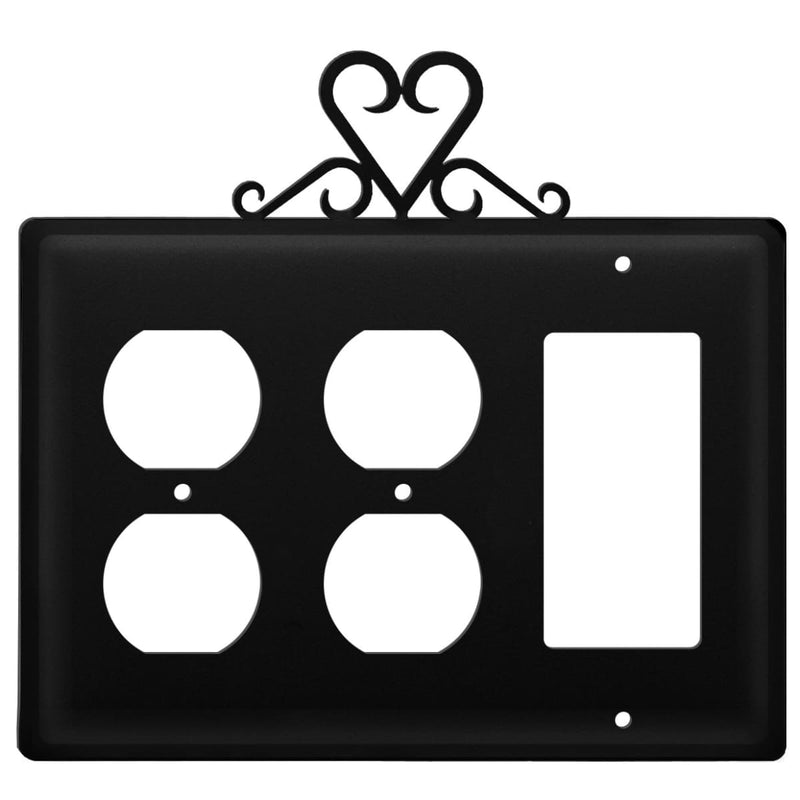 Triple Heart Double Outlet and Single GFI Cover CUSTOM Product