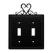 Double Heart Double Switch Cover