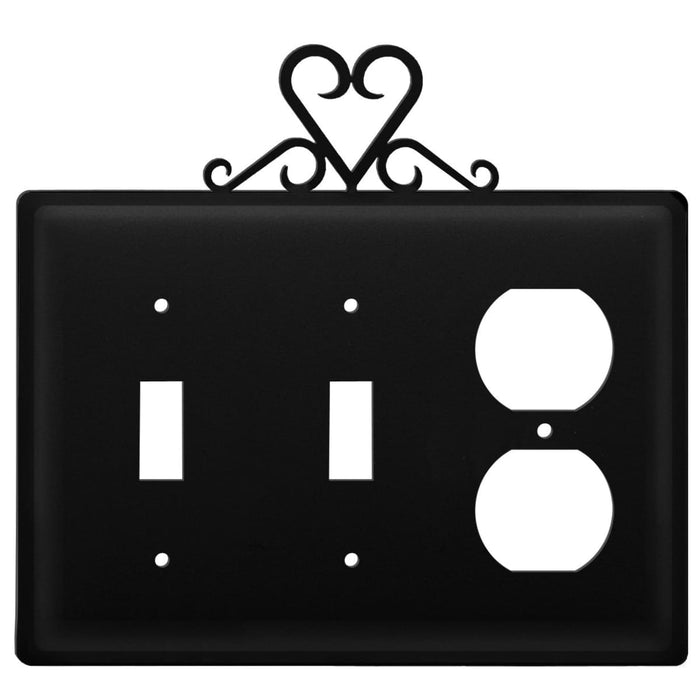 Triple Heart Double Switch & Single Outlet Cover