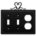 Triple Heart Double Switch & Single Outlet Cover