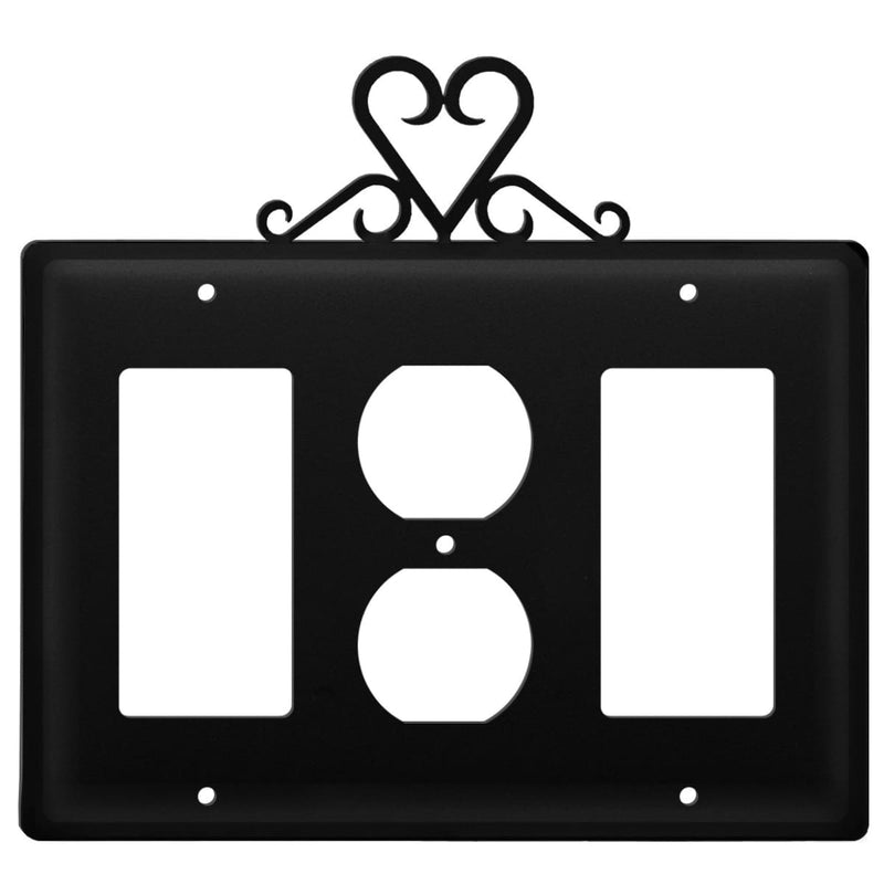 Triple Heart Single GFI Outlet and GFI Cover CUSTOM Product