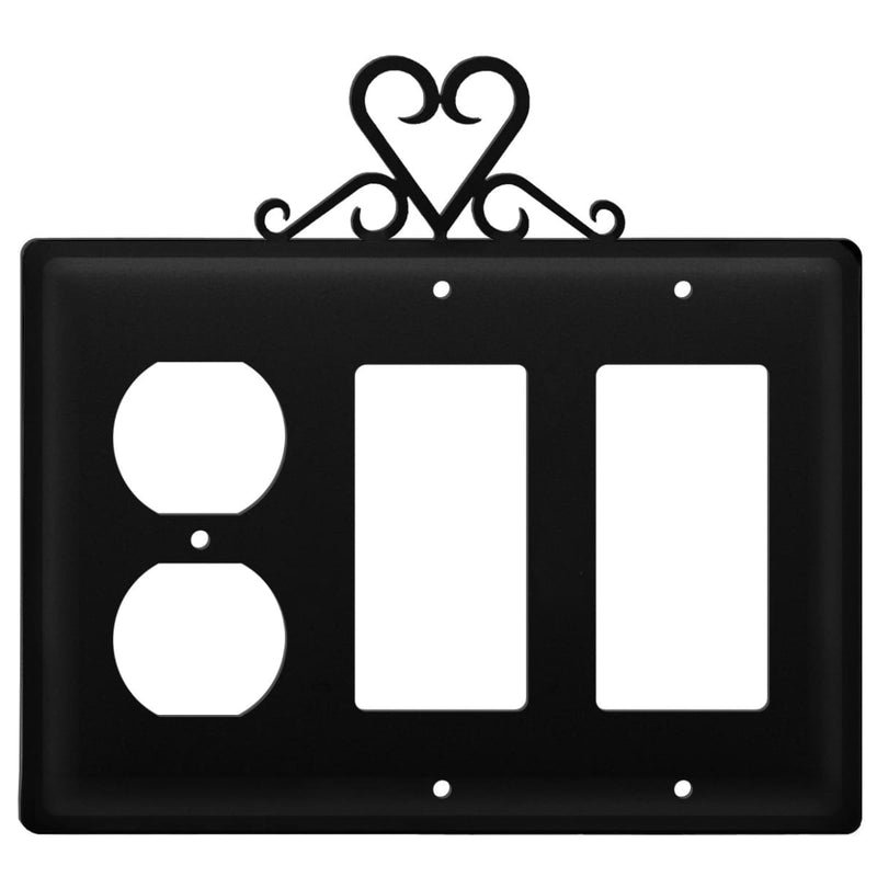 Triple Heart Single Outlet and Double GFI Cover CUSTOM Product