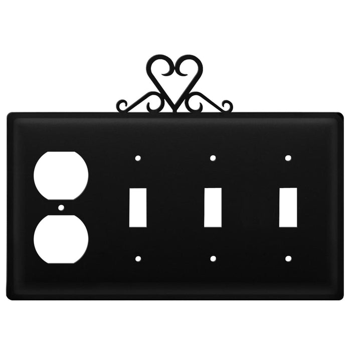 Quad Heart Single Outlet and Triple Switch Cover CUSTOM Product