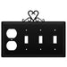Quad Heart Single Outlet and Triple Switch Cover CUSTOM Product