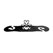 Black metal Heart Wine Holder - Sleek Duo Caddy with heart design, designed to hold 2 glasses on a wine bottle. Compact and decorative wine rack.