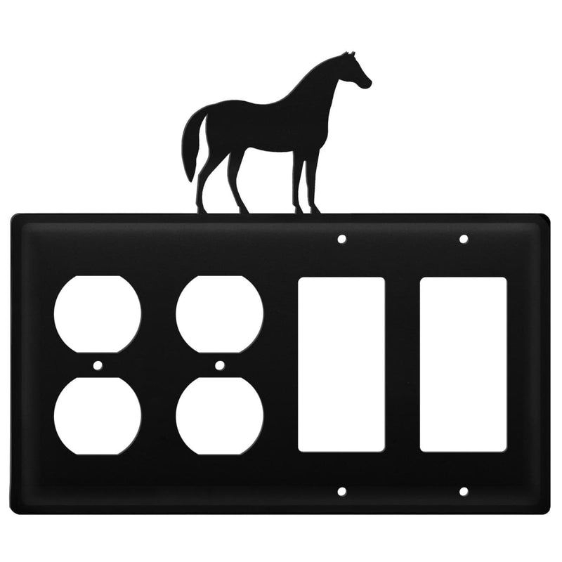 Quad Horse Double Outlet and Double GFI Cover CUSTOM Product