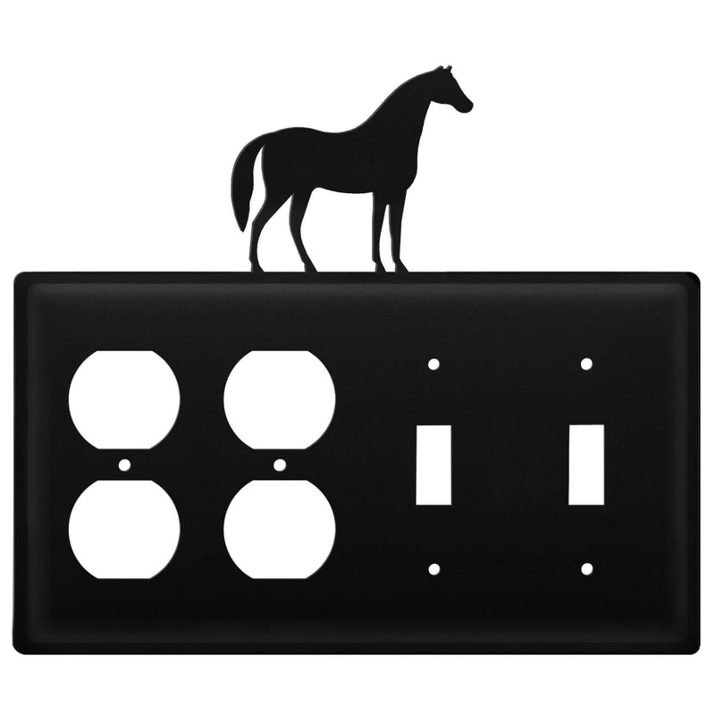Quad Horse Double Outlet and Double Switch Cover CUSTOM Product
